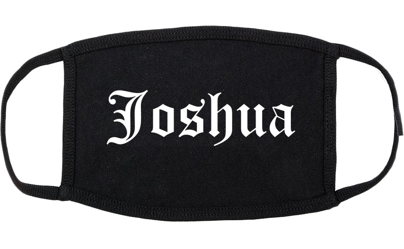 Joshua Texas TX Old English Cotton Face Mask Black