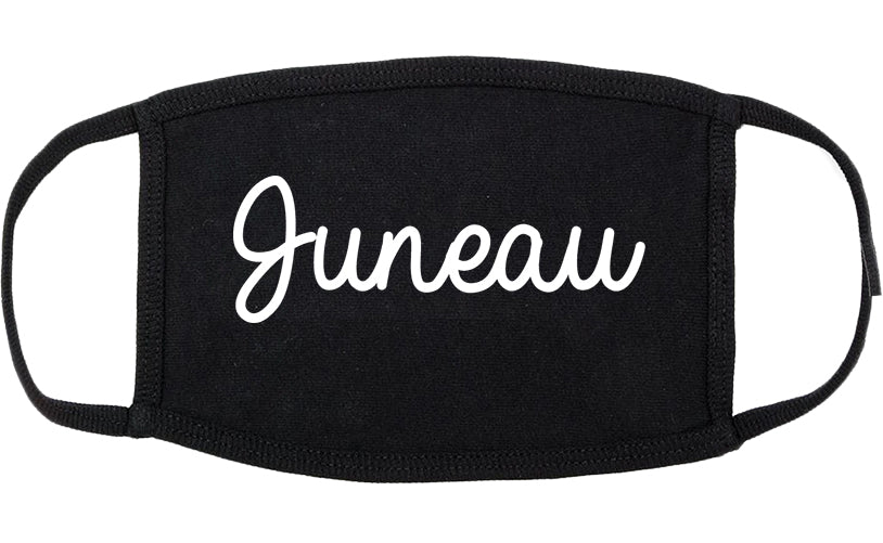 Juneau Alaska AK Script Cotton Face Mask Black