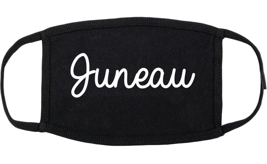 Juneau Alaska AK Script Cotton Face Mask Black