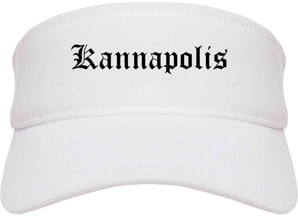 Kannapolis North Carolina NC Old English Mens Visor Cap Hat White