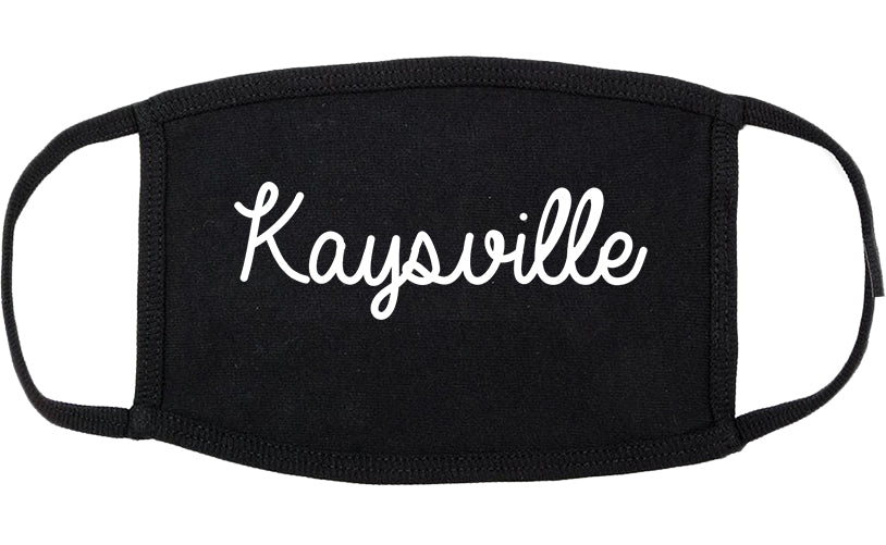 Kaysville Utah UT Script Cotton Face Mask Black