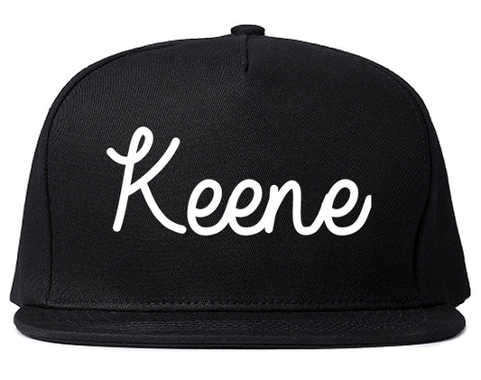 Keene New Hampshire NH Script Mens Snapback Hat Black
