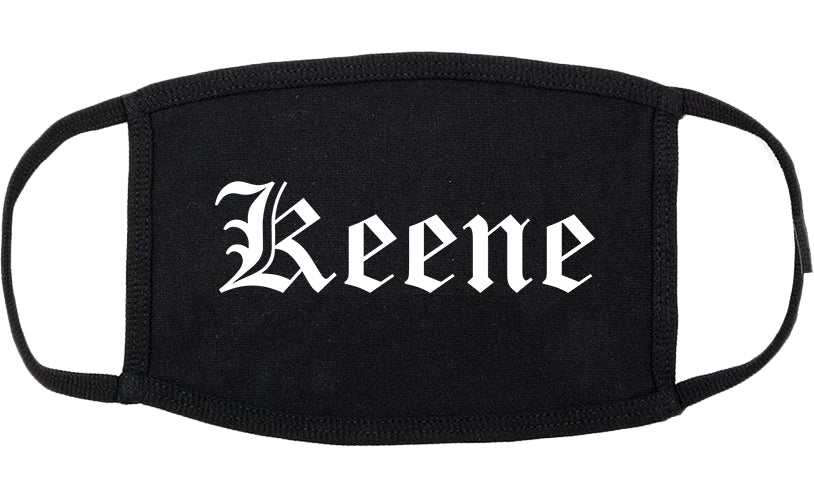Keene Texas TX Old English Cotton Face Mask Black