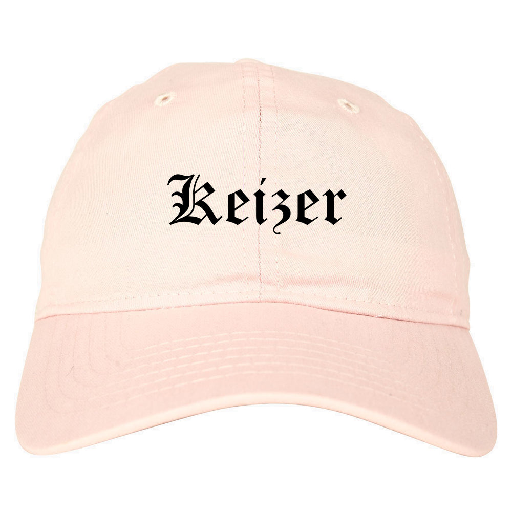 Keizer Oregon OR Old English Mens Dad Hat Baseball Cap Pink