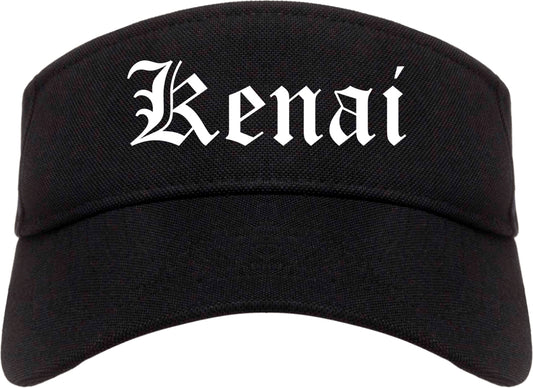 Kenai Alaska AK Old English Mens Visor Cap Hat Black