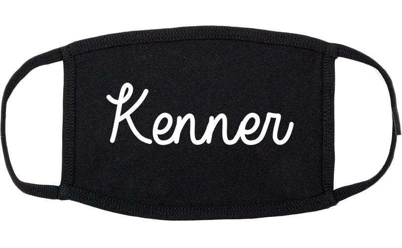 Kenner Louisiana LA Script Cotton Face Mask Black