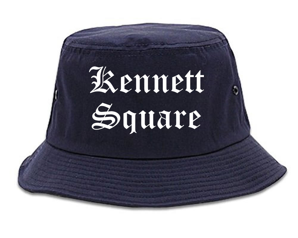 Kennett Square Pennsylvania PA Old English Mens Bucket Hat Navy Blue