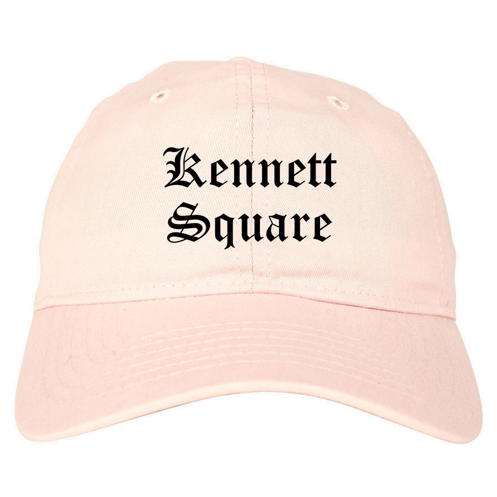 Kennett Square Pennsylvania PA Old English Mens Dad Hat Baseball Cap Pink