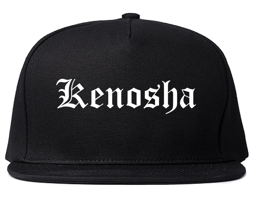 Kenosha Wisconsin WI Old English Mens Snapback Hat Black