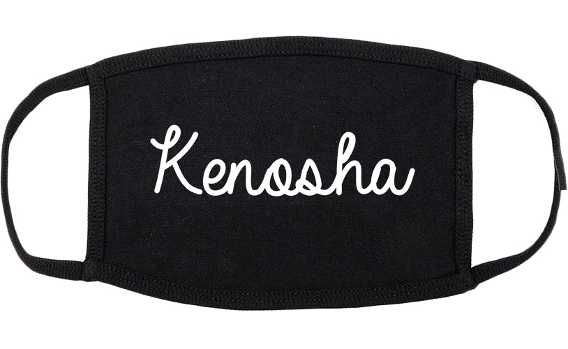 Kenosha Wisconsin WI Script Cotton Face Mask Black