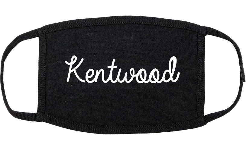 Kentwood Michigan MI Script Cotton Face Mask Black