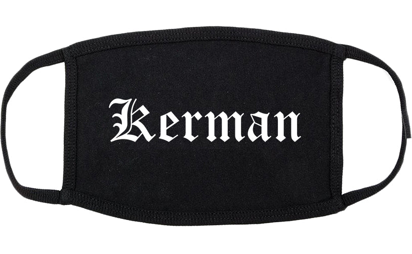Kerman California CA Old English Cotton Face Mask Black