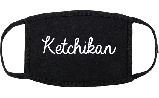 Ketchikan Alaska AK Script Cotton Face Mask Black