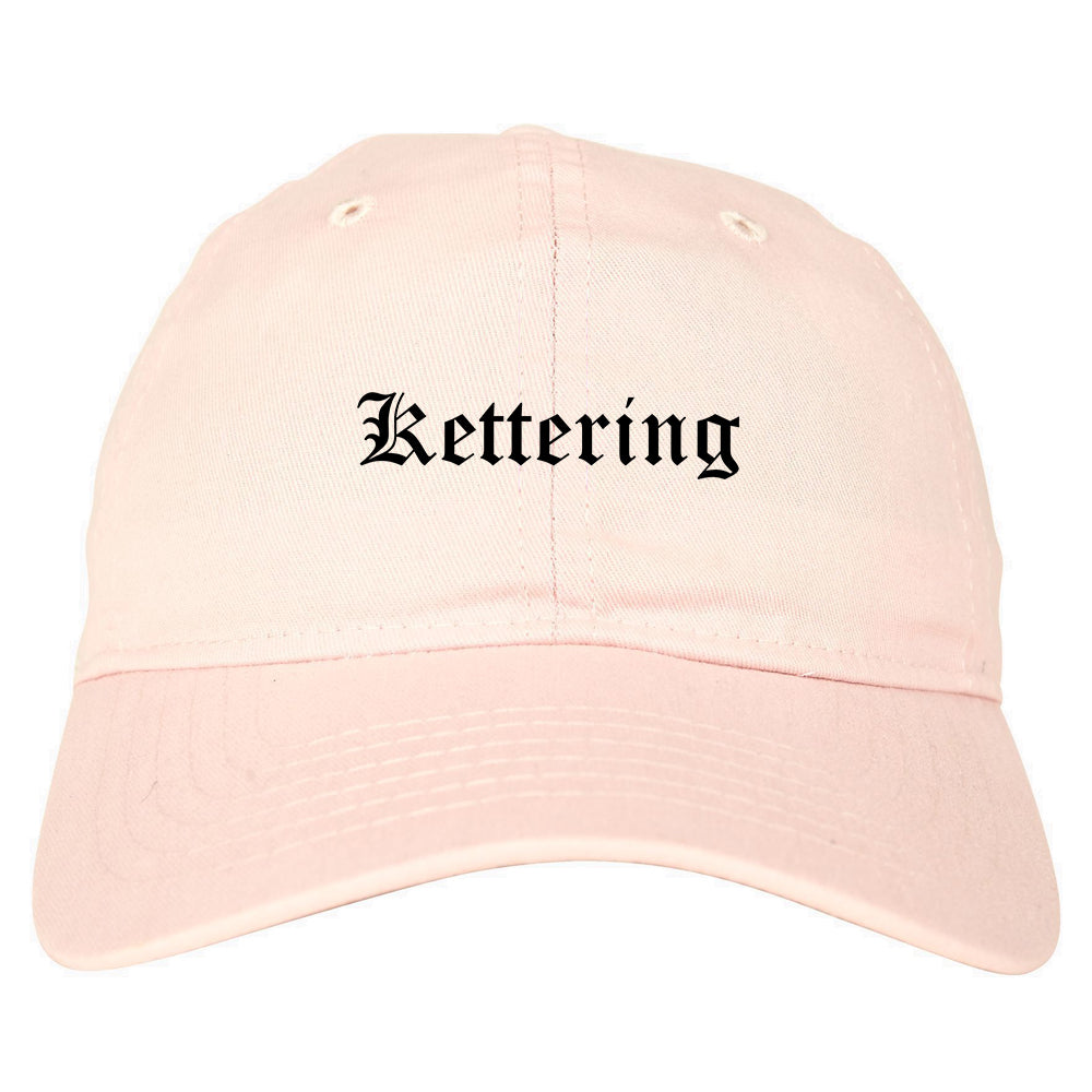 Kettering Ohio OH Old English Mens Dad Hat Baseball Cap Pink