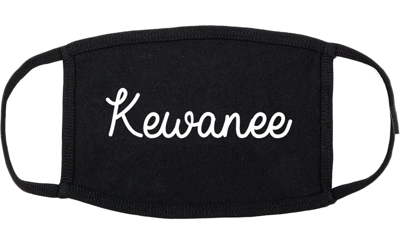 Kewanee Illinois IL Script Cotton Face Mask Black