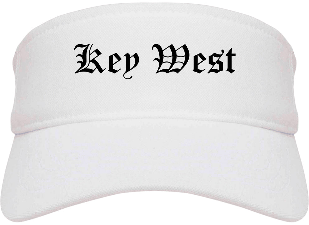 Key West Florida FL Old English Mens Visor Cap Hat White