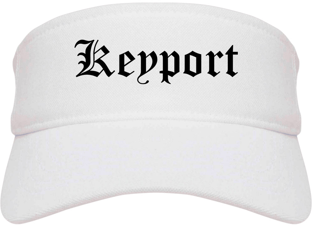 Keyport New Jersey NJ Old English Mens Visor Cap Hat White