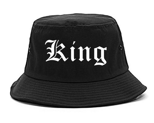 King North Carolina NC Old English Mens Bucket Hat Black