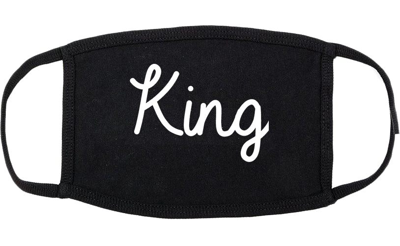 King North Carolina NC Script Cotton Face Mask Black