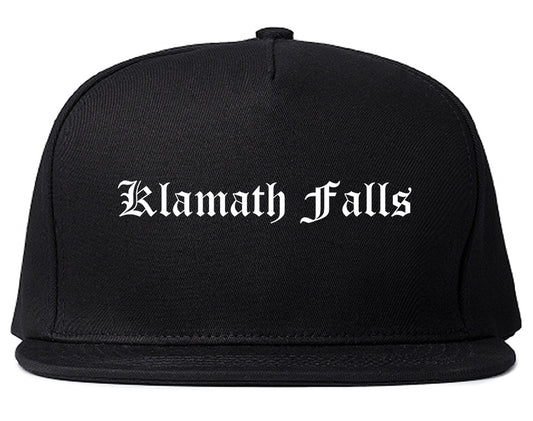 Klamath Falls Oregon OR Old English Mens Snapback Hat Black