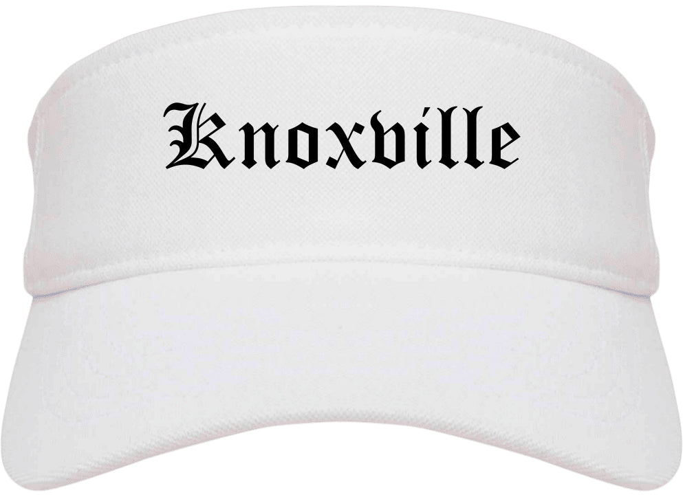 Knoxville Iowa IA Old English Mens Visor Cap Hat White