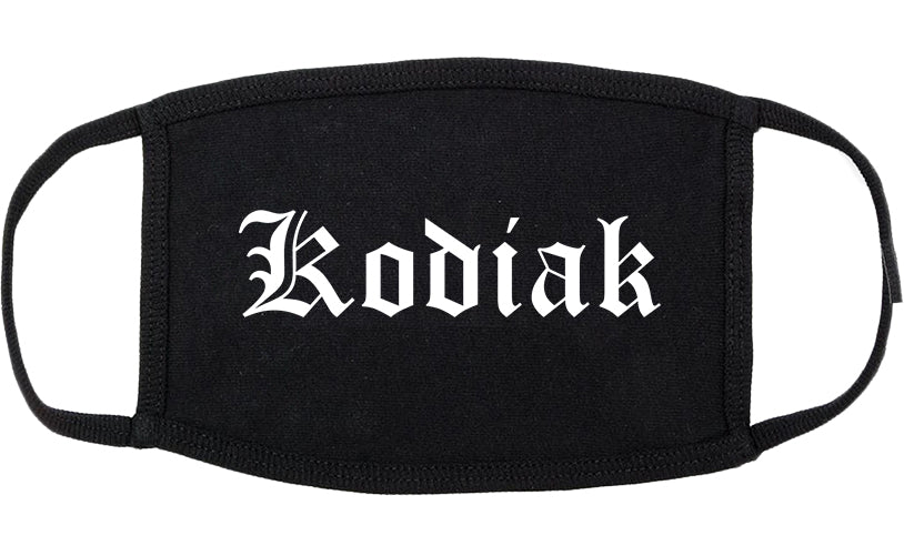 Kodiak Alaska AK Old English Cotton Face Mask Black