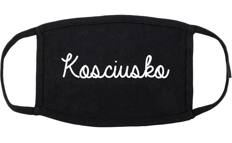 Kosciusko Mississippi MS Script Cotton Face Mask Black