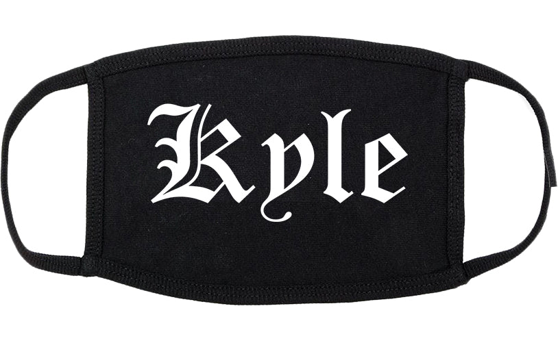Kyle Texas TX Old English Cotton Face Mask Black