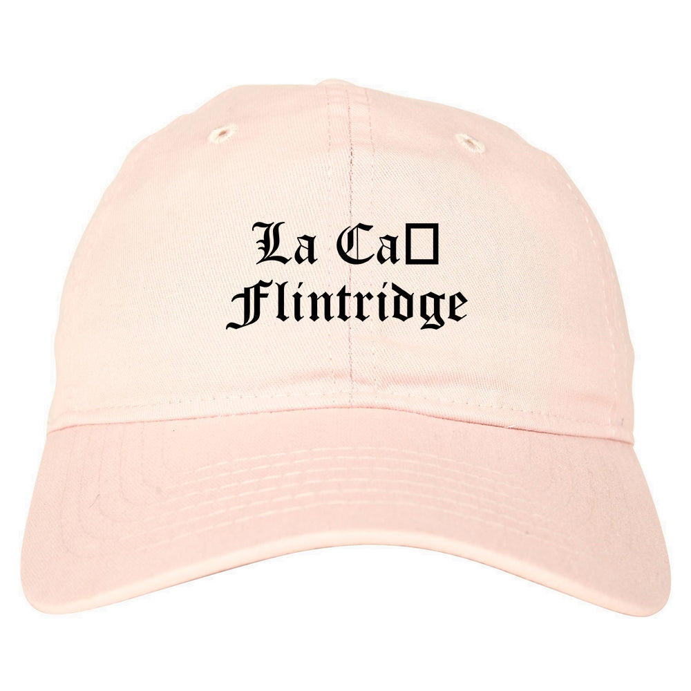 La Cañada Flintridge California CA Old English Mens Dad Hat Baseball Cap Pink