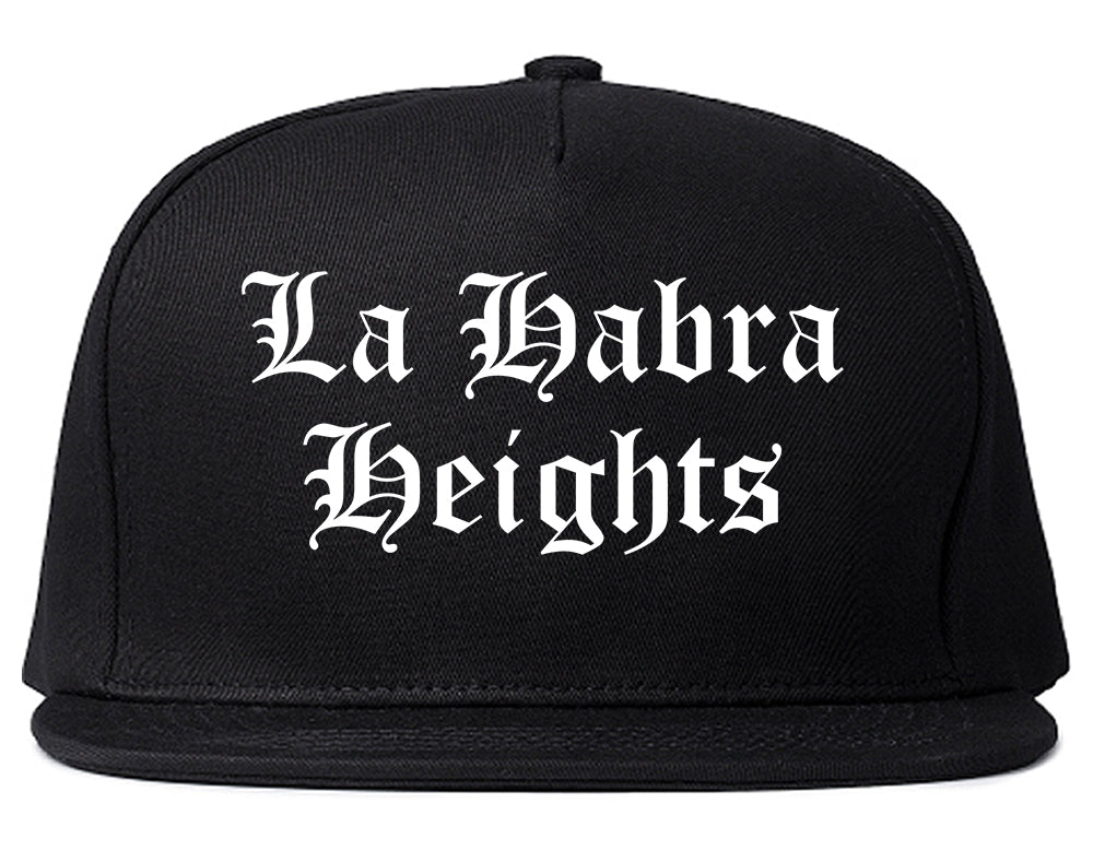 La Habra Heights California CA Old English Mens Snapback Hat Black