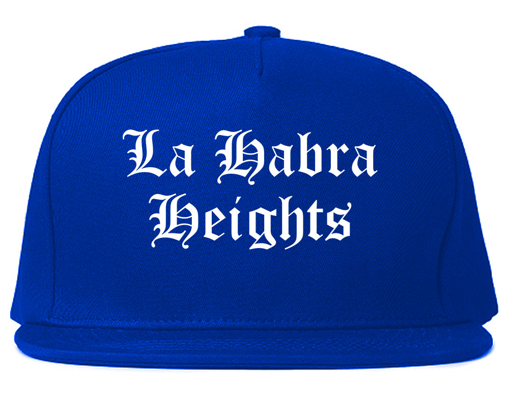 La Habra Heights California CA Old English Mens Snapback Hat Royal Blue