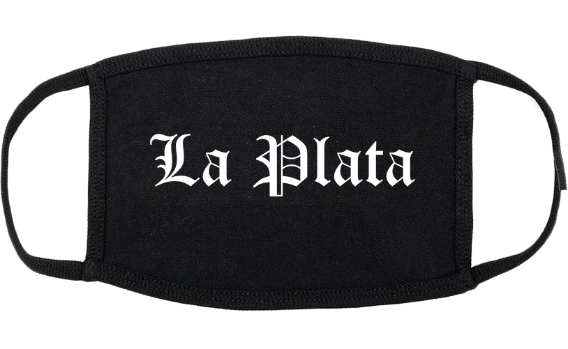 La Plata Maryland MD Old English Cotton Face Mask Black