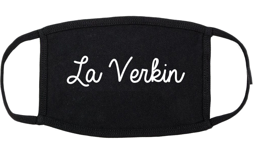 La Verkin Utah UT Script Cotton Face Mask Black