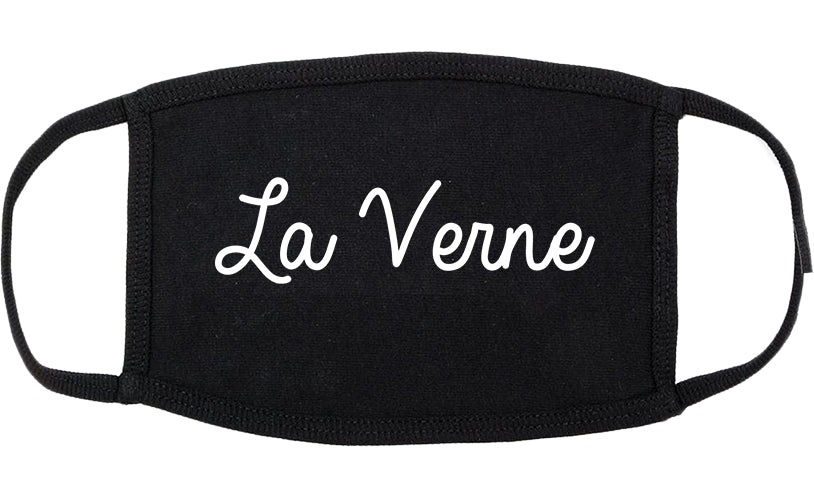 La Verne California CA Script Cotton Face Mask Black