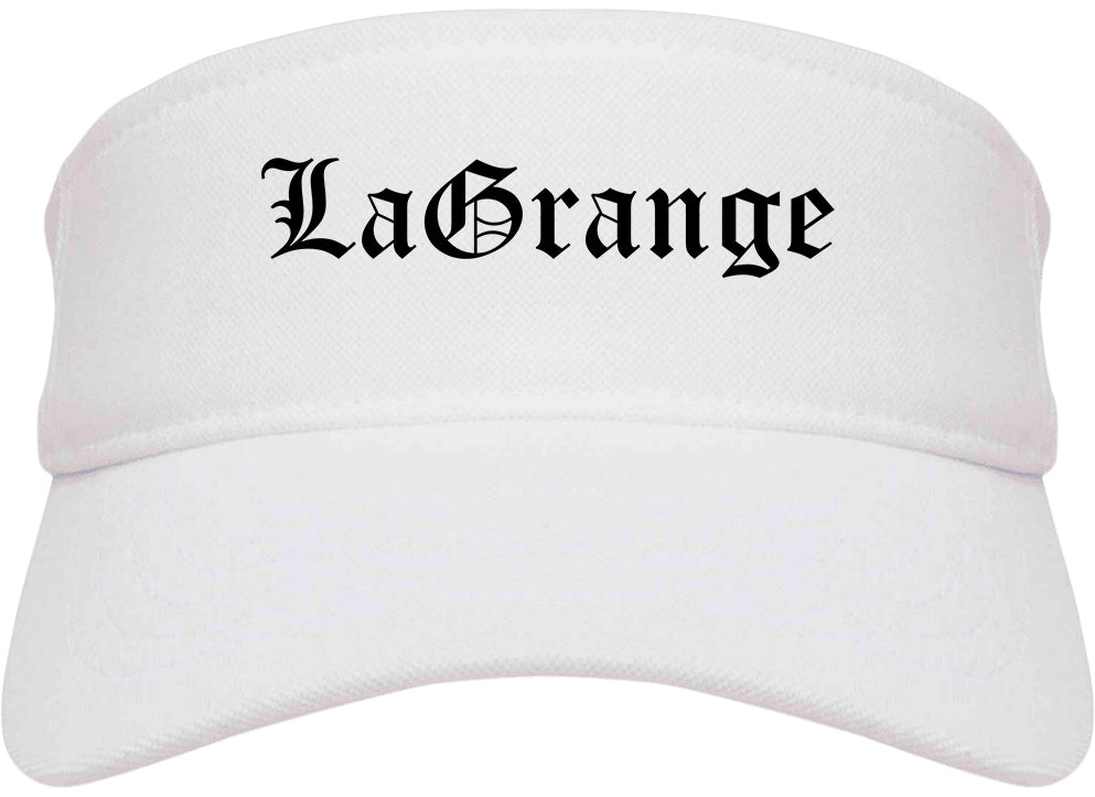 LaGrange Georgia GA Old English Mens Visor Cap Hat White