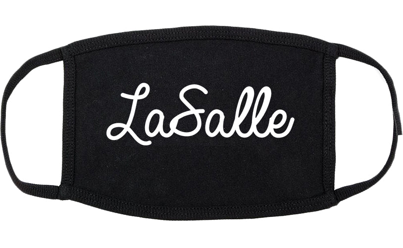 LaSalle Illinois IL Script Cotton Face Mask Black