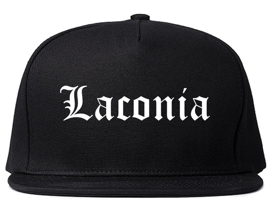 Laconia New Hampshire NH Old English Mens Snapback Hat Black