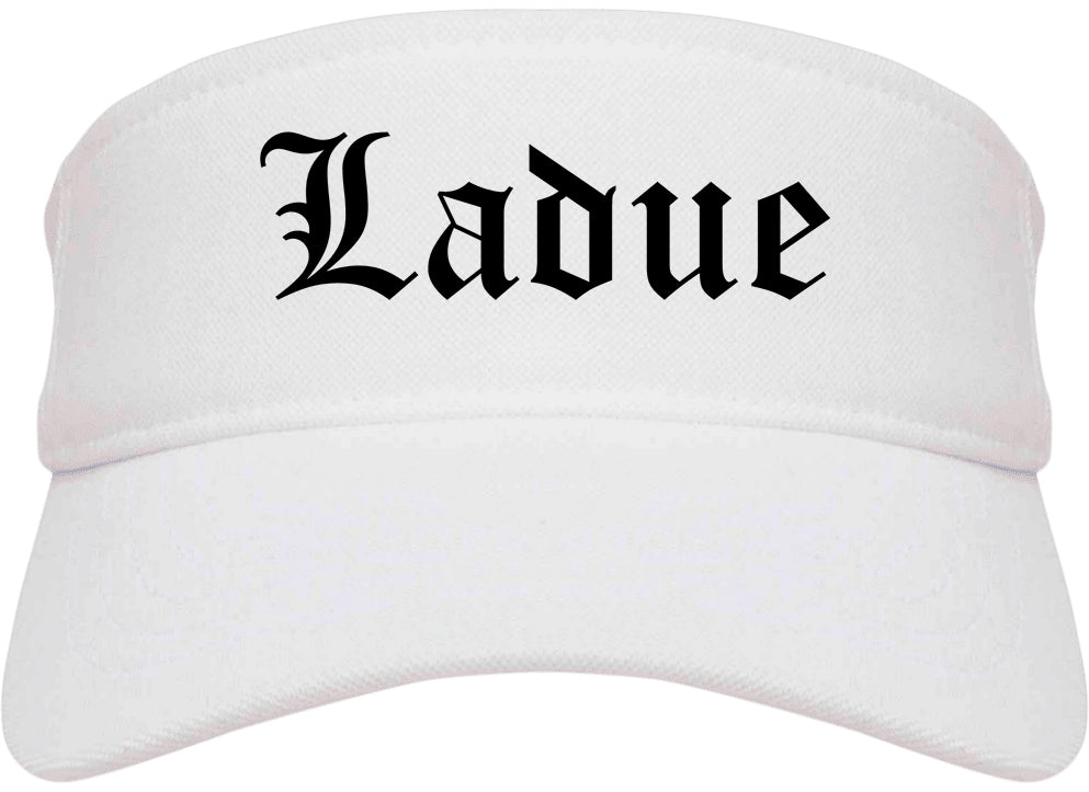 Ladue Missouri MO Old English Mens Visor Cap Hat White