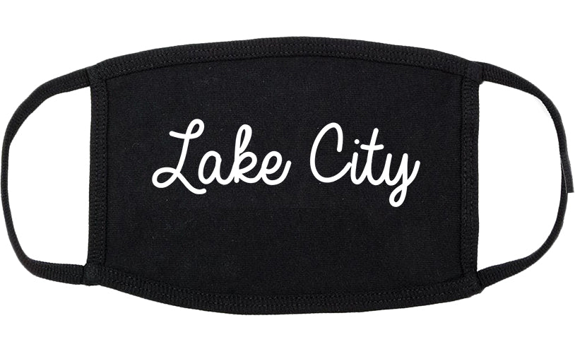 Lake City Minnesota MN Script Cotton Face Mask Black