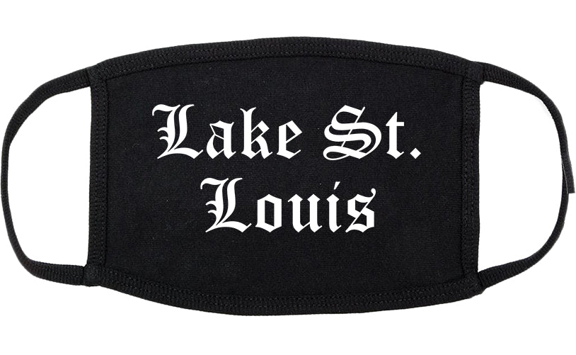 Lake St. Louis Missouri MO Old English Cotton Face Mask Black