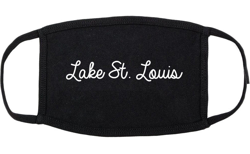 Lake St. Louis Missouri MO Script Cotton Face Mask Black