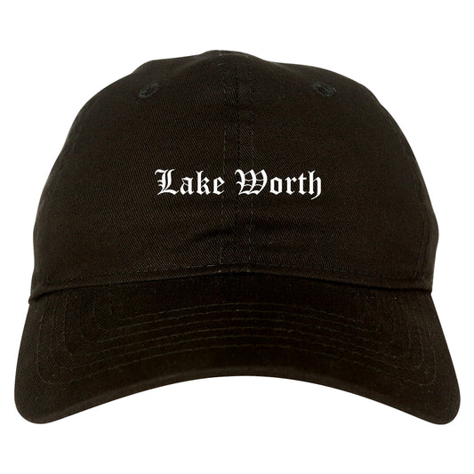 Lake Worth Texas TX Old English Mens Dad Hat Baseball Cap Black