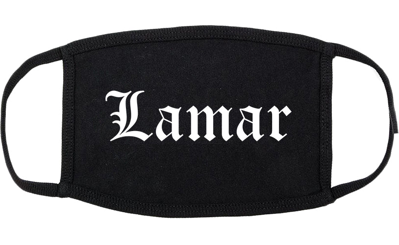 Lamar Colorado CO Old English Cotton Face Mask Black