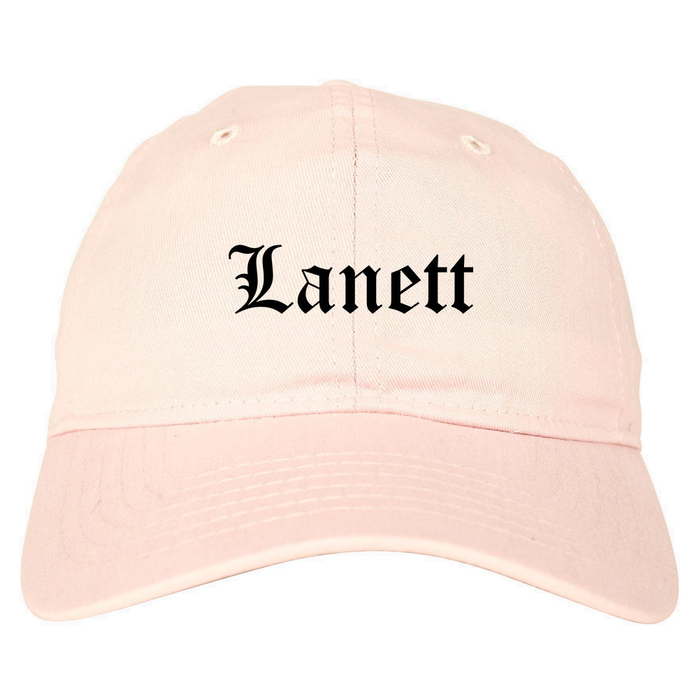 Lanett Alabama AL Old English Mens Dad Hat Baseball Cap Pink