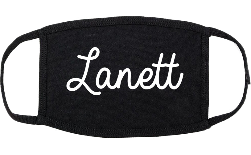 Lanett Alabama AL Script Cotton Face Mask Black
