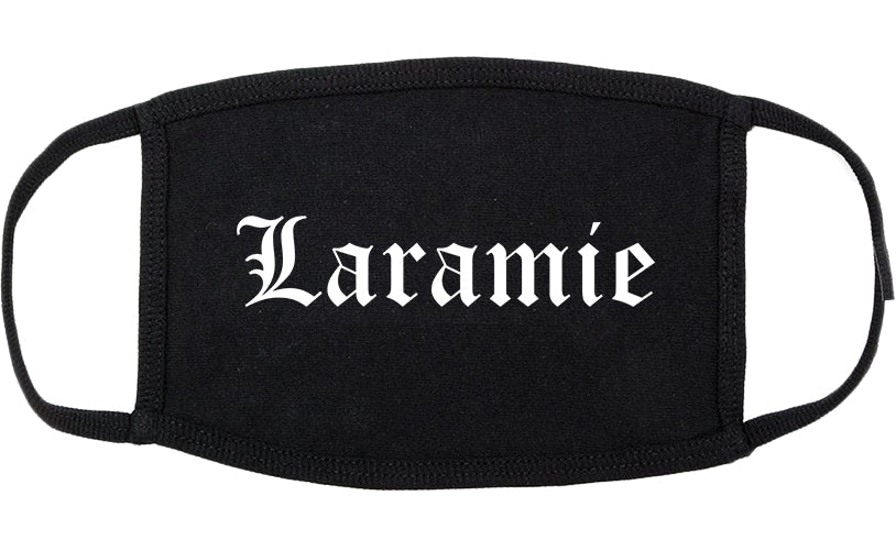 Laramie Wyoming WY Old English Cotton Face Mask Black