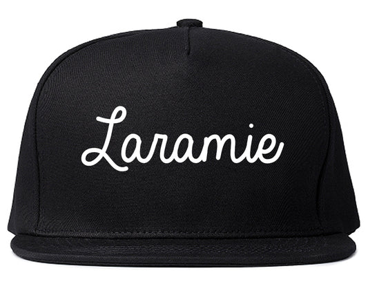 Laramie Wyoming WY Script Mens Snapback Hat Black