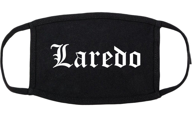 Laredo Texas TX Old English Cotton Face Mask Black