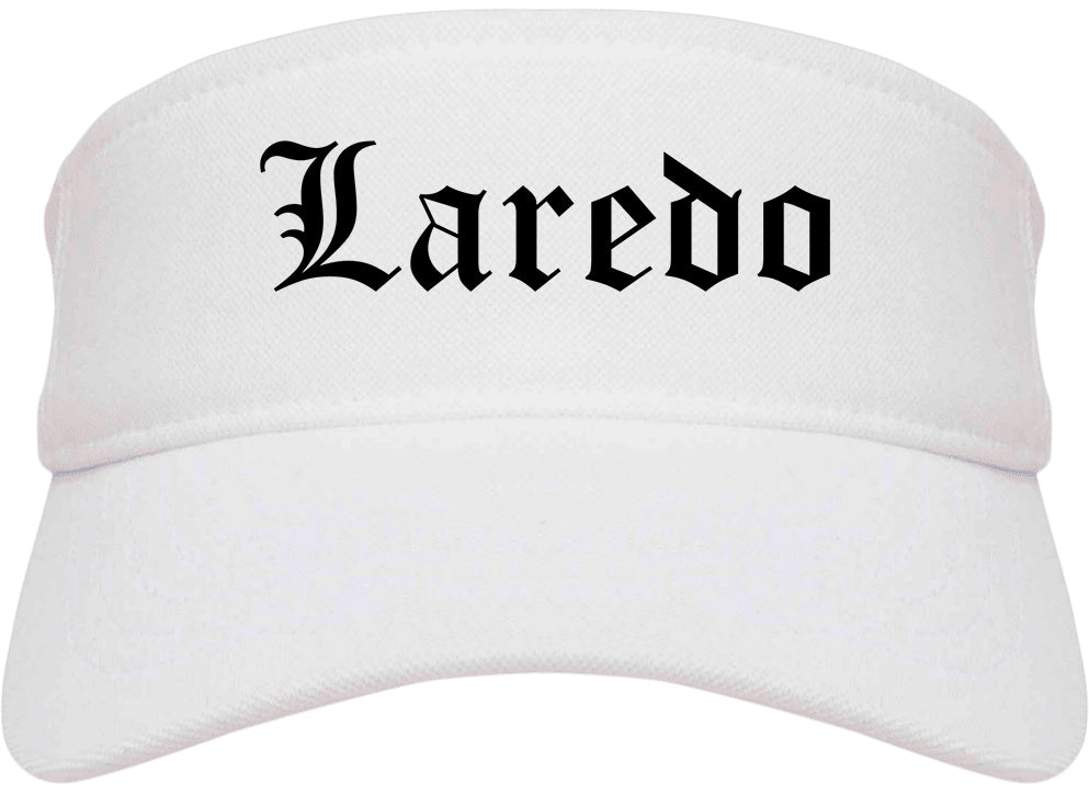 Laredo Texas TX Old English Mens Visor Cap Hat White