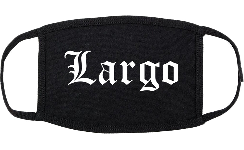 Largo Florida FL Old English Cotton Face Mask Black